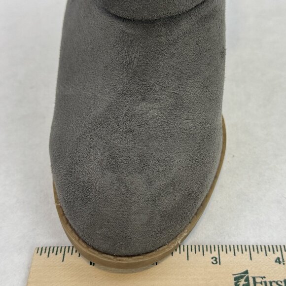 Rampage Vappy Womens Size 7M Grey Ruched Ring Ankle Bootie Chunky Suede Fabric - Picture 11 of 13